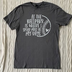 “At The Ballpark is Where I Spend Most of my Days”T-Shirt (Small)